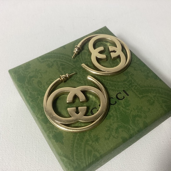 Gucci Vintage Gold Hoop Earrings - Picture 2 of 3
